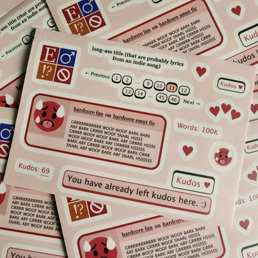 ao3 fandom sticker sheet